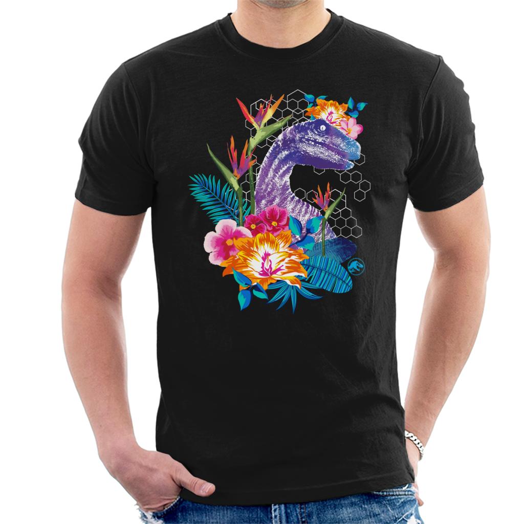 Jurassic Park Velociraptor Colourful Jungle Men's T-Shirt product image 1