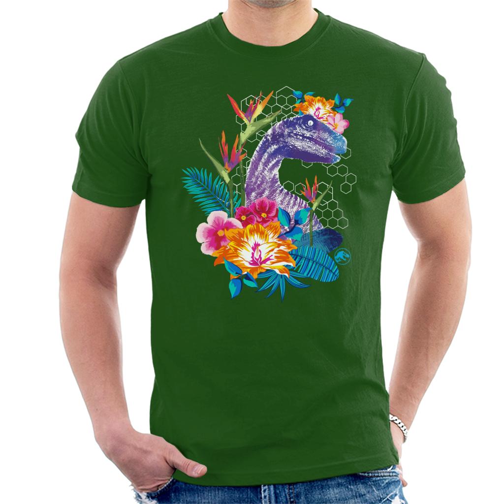 Jurassic Park Velociraptor Colourful Jungle Men's T-Shirt product image 4