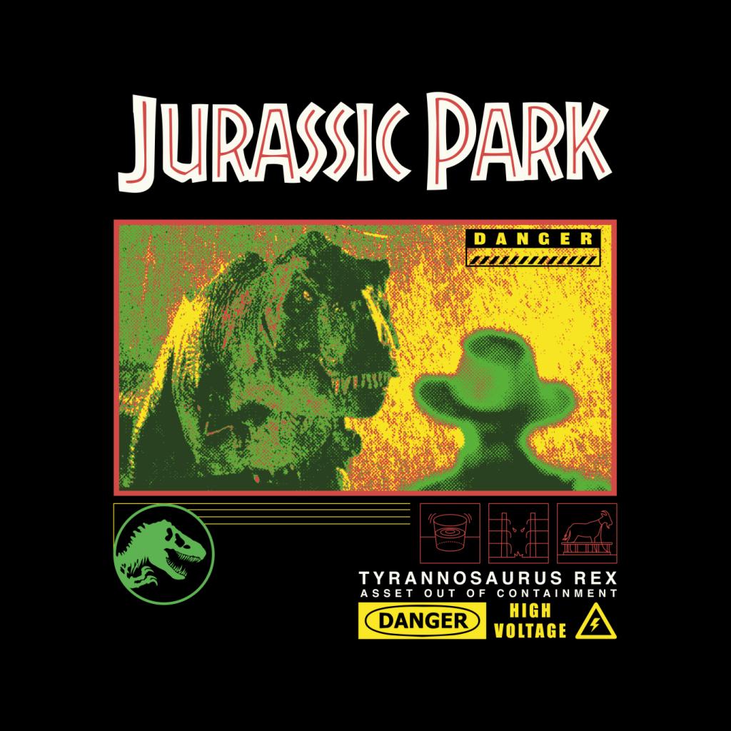 Jurassic Park T Rex Danger High Voltage Women's T-Shirt product image 2