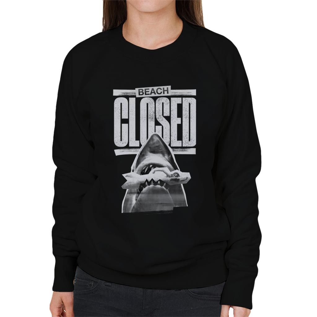 Jaws 1975 Beach Closed Women's Sweatshirt