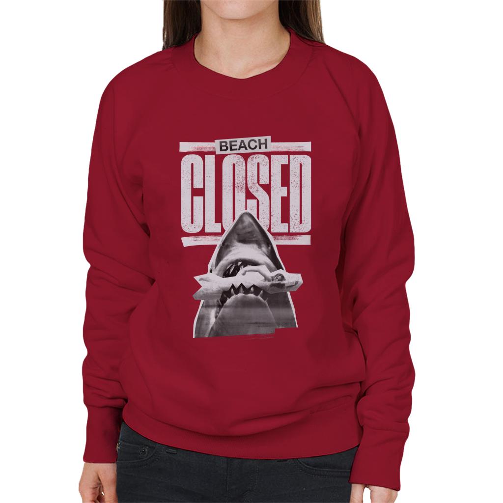 Jaws 1975 Beach Closed Women's Sweatshirt