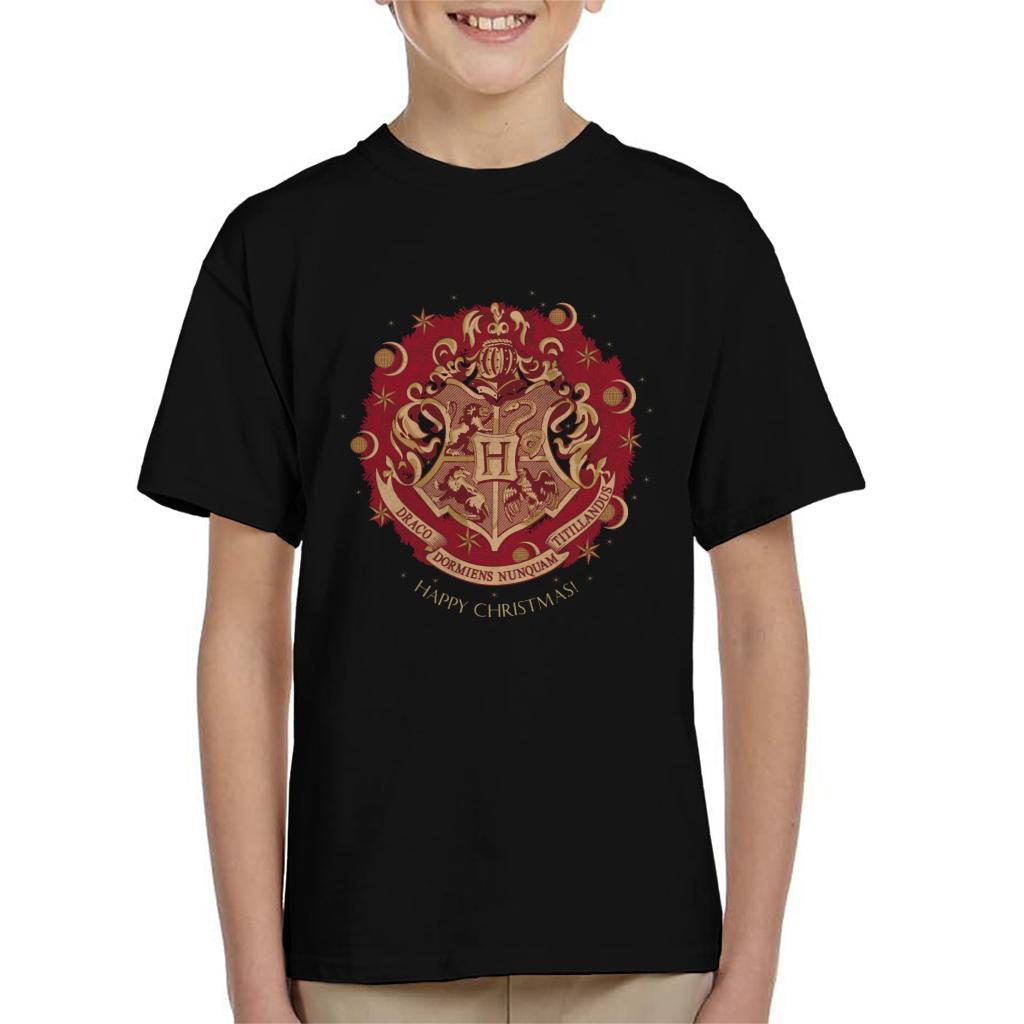 Harry Potter Christmas Hogwarts Crest Kid's T-Shirt product image 1